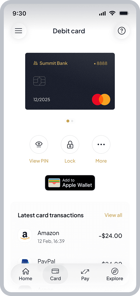 Adaptive Digital Banking mobile app — screen 4